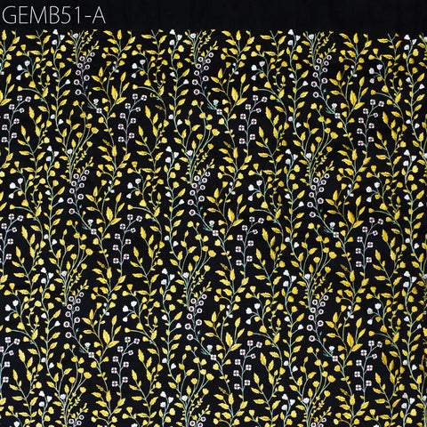 Wedding Dresses Material Indian Black Embroidered Fabric by the yard Sewing DIY Crafting Embroidery Costumes Dolls Bag Cushion Table Runners