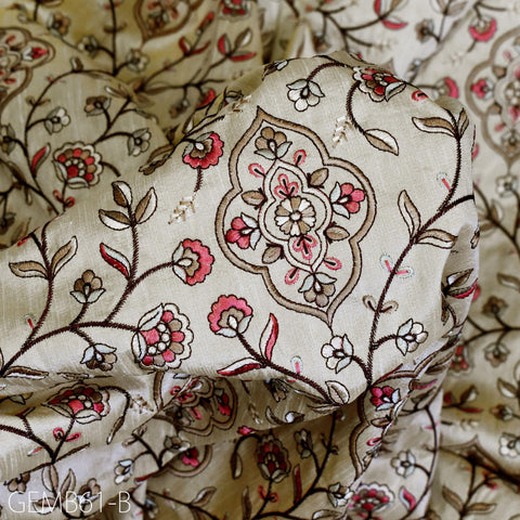 Dress Material Indian Embroidered Fabric by the yard Sewing DIY Crafting Embroidery Wedding Costumes Dolls Bags Cushion Covers Table Runners