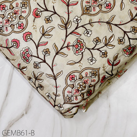 Dress Material Indian Embroidered Fabric by the yard Sewing DIY Crafting Embroidery Wedding Costumes Dolls Bags Cushion Covers Table Runners