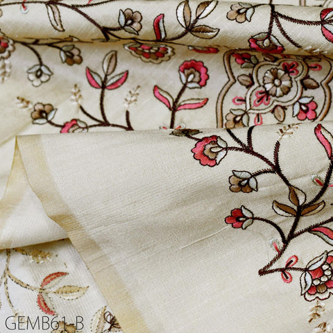 Dress Material Indian Embroidered Fabric by the yard Sewing DIY Crafting Embroidery Wedding Costumes Dolls Bags Cushion Covers Table Runners