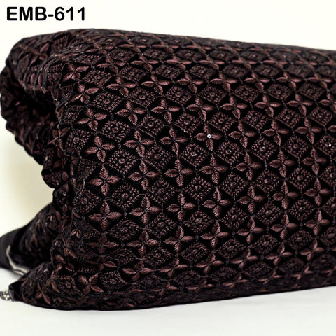 Wine Indian Embroidered Velvet Fabric by the yard Sewing DIY Crafting Wedding Shift Dresses Theatrical Costumes Longline Jackets Waistcoats