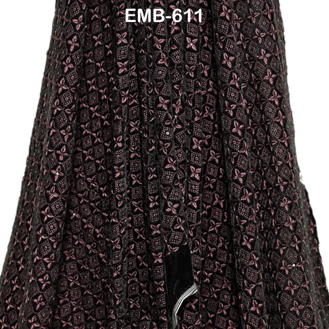 Wine Indian Embroidered Velvet Fabric by the yard Sewing DIY Crafting Wedding Shift Dresses Theatrical Costumes Longline Jackets Waistcoats