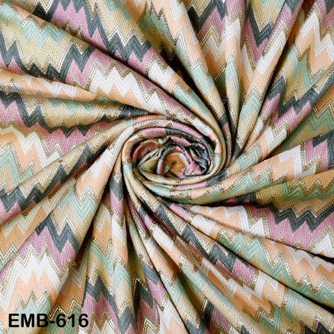 Multicolor Wedding Dress Material Embroidered Fabric by the yard Sewing DIY Crafting Indian Embroidery Victorian Costumes Dolls Waistcoats