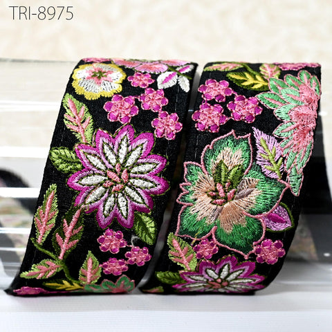 9 Yard Embroidery 5cm Ribbons Trims Tape Embellish Embroidered Saree Border Sewing Theatrical Costumes Crafting Wreaths Holidays Decorations