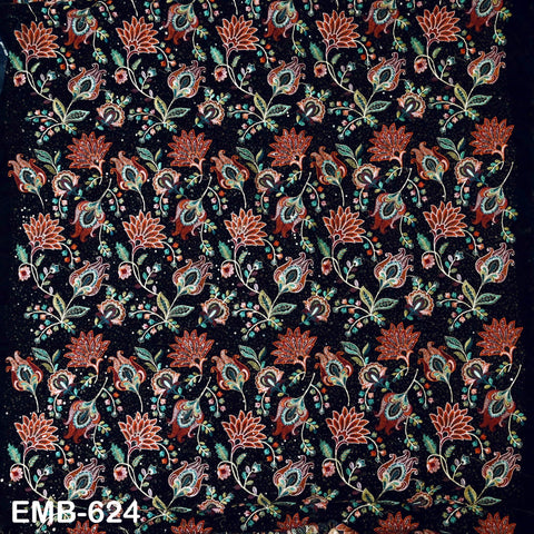 Sequin Indian Embroidered Velvet Blue Fabric by the yard Sewing Crafting Wedding Dress Theatrical Costumes Waistcoats Doll Bags Home Decor