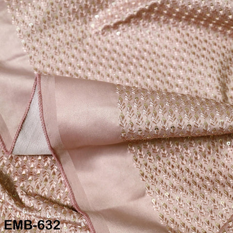 Blush Pink Wedding Dress Material Embroidered Fabric by the yard Sewing DIY Crafting Indian Embroidery Victorian Costumes Dolls Waistcoats