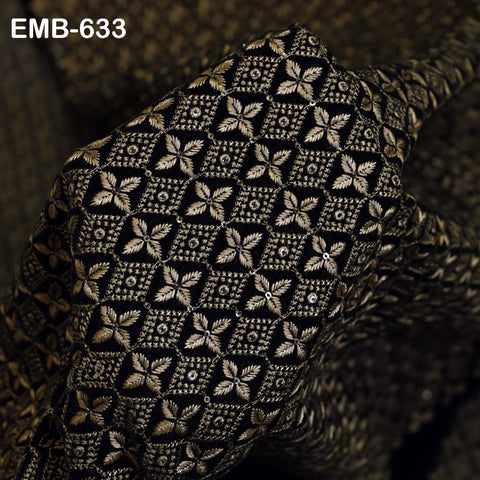 Brown Indian Embroidered Velvet Fabric by the yard Sewing DIY Crafting Wedding Shift Dresses Theatrical Costumes Longline Jackets Waistcoats