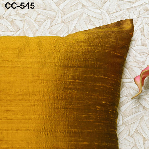 Mustard Yellow Silk Pillow Cover: Handmade Dupioni Cushion, Home Decor