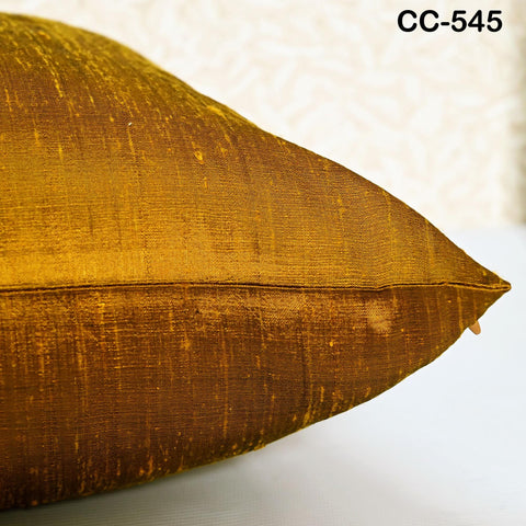 Mustard Dupioni Silk Square Pillowcase | Cushion Cover Handmade | 100% Pure Silk Throw Pillow | Home decor Gift House Warming Wedding Shower