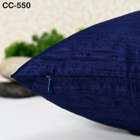 Navy Blue Dupion Silk Pillowcases Square | Dupioni Handmade Cushion Cover | Pure Silk Throw Pillow Home decor | Gift festival House Warming