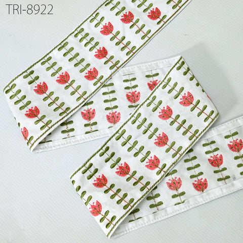 9 Yard 9cm White Embroidery Ribbon Trims Embellishment Embroidered Saree Border Costumes Crafting Sewing Beach Bag Tote Pouche Wall Hangings