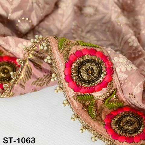 Pink Georgette Designer Dupatta for women, Bridal Wedding lehenga Chunni/Veil Sequin Scarf Indian Ethnic Dress Stole Ideal Gift Bridesmaid