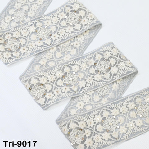 3 Yard Embroidered Trim Indian Sari Border DIY Crafting Fabric Saree Sewing Decorative Beach Tote Bags Trimmings Ribbons Home Decor 8cm