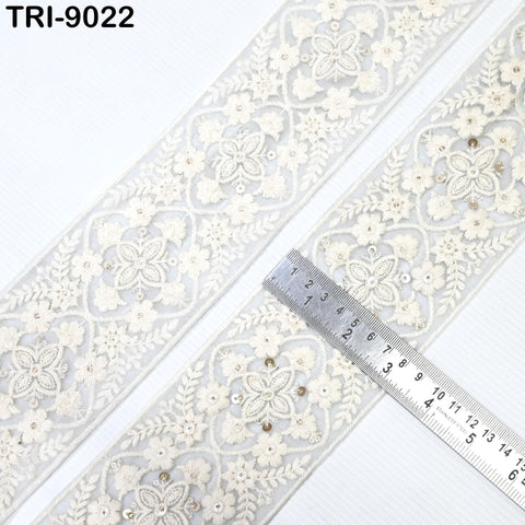 9 Yard Embroidered 8cm Trim Indian Sari Border DIY Crafting Fabric Saree Sewing Decorative Beach Tote Bags Trimmings Ribbons Home Decor