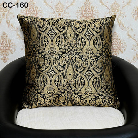 Black Brocade Silk Luxury Cushion Pillowcase Square Cushion Cover Pillow Sham Cover Brocade Decorative Sofa Bed Throw Pillow Designer Fabric