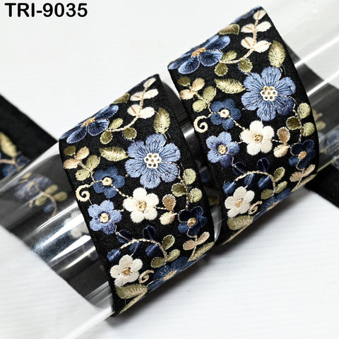 9 Yard Indian Embroidery Fabric 5cm Trim Embellishments DIY Crafting Sewing Saree Indian Sari Border Embroidered Ribbons Decorative Tapes