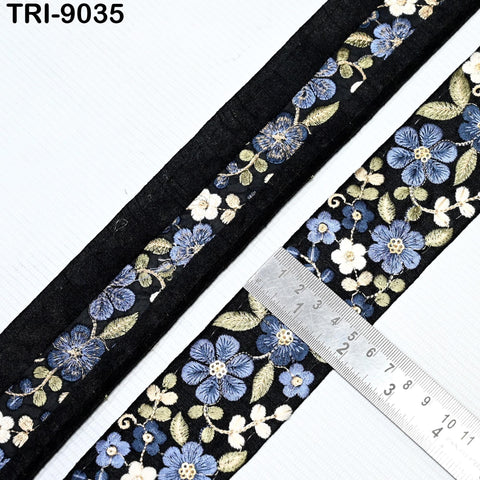 9 Yard Indian Embroidery Fabric 5cm Trim Embellishments DIY Crafting Sewing Saree Indian Sari Border Embroidered Ribbons Decorative Tapes