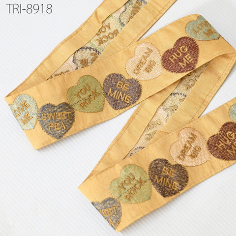 9 Yard Cream Embroidery 5cm Ribbon Indian Sari Border Embroidered Crafting Sewing Costumes, Dog Collar Tote Bags, Lampshades, Holidays Decor