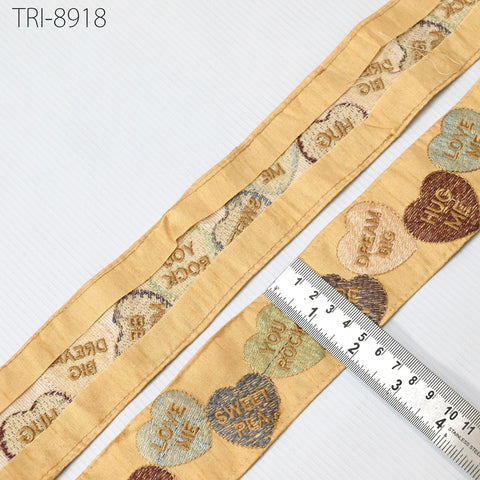 9 Yard Cream Embroidery 5cm Ribbon Indian Sari Border Embroidered Crafting Sewing Costumes, Dog Collar Tote Bags, Lampshades, Holidays Decor