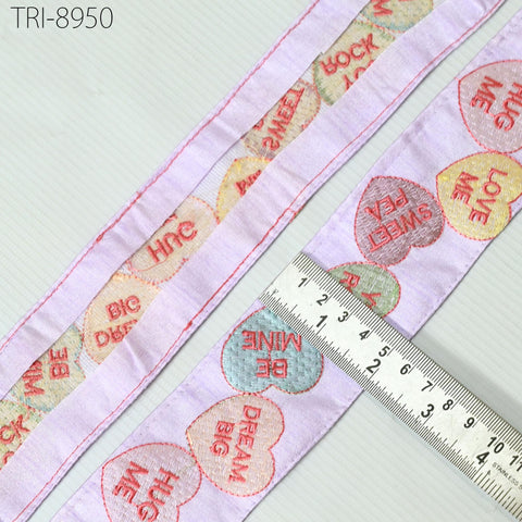 9 Yard Lavender Embroidery 5cm Ribbon for Kids Crafting Sewing Costumes Dog Collar Tote Bags, Lampshades, Holidays Decor Indian Embroidered