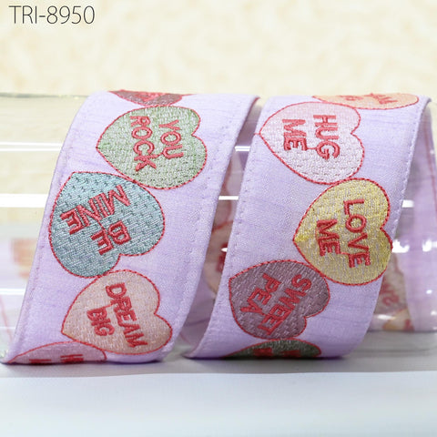 9 Yard Lavender Embroidery 5cm Ribbon for Kids Crafting Sewing Costumes Dog Collar Tote Bags, Lampshades, Holidays Decor Indian Embroidered