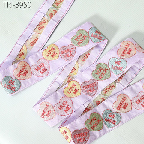 9 Yard Lavender Embroidery 5cm Ribbon for Kids Crafting Sewing Costumes Dog Collar Tote Bags, Lampshades, Holidays Decor Indian Embroidered