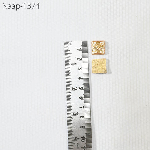 100 Gold Beaded Appliques and patches, Rhinestone Decorative Sewing Accessory, Indian Small Applique DIY Craft Headband Scrap Booking Decor