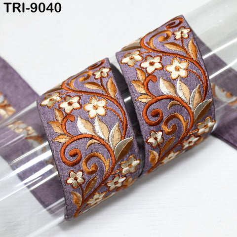9 Yard Indian 5cm Embroidery Ribbon Trim Sari Border DIY Crafting Sewing Fabric Embroidered Decorative Costume Holidays Home Decor Trimming