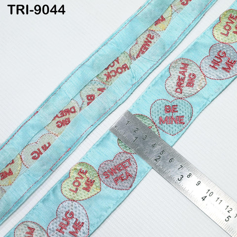 9 Yard Turquoise Embroidery 5cm Ribbon Indian Sari Border Embroidered Disney Princess DIY Crafting Sewing Dog Collar Tote Bag Holidays Decor