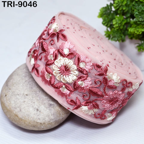 9 Yard Indian 65mm Embroidered Trim Embroidery Saree Ribbon Cushions Sewing Crafting Embellishments Sari Trimmings Border Curtain Home Décor