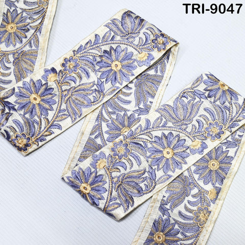 9 Yard 65mm Embroidery Trim Indian Embellishments Hats Bag Saree Trimming Embroidered Ribbon Crafting Sewing Sari Borders Home Decor Drapery