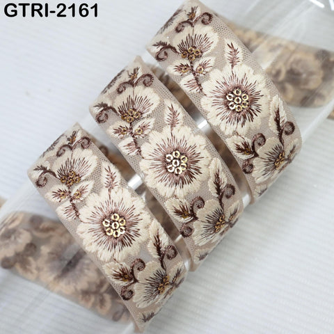 9 Yard Embroidery 3cm Ribbons Fabric Trim Indian Embroidered DIY Crafting Border Sewing Beach Tote Bag Shoe Making Costume Holiday Ornaments