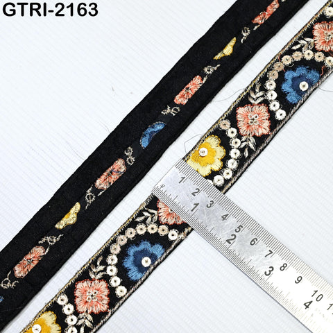 9 Yard Embroidery 3cm Ribbon Trim Fabric Indian Sari Border Crafting Sewing Guitar Belts Beach Bag Cushions Trimming Embellishments