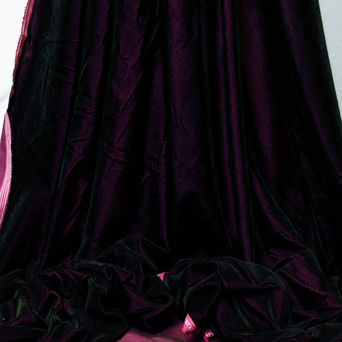 Sequin Indian Embroidered Velvet Wine Fabric by the yard Sewing Crafting Wedding Dress Theatrical Costumes Waistcoats Doll Bags Home Decor