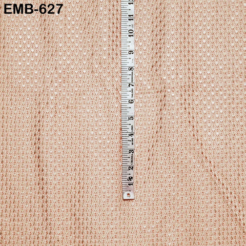 Peach Wedding Dress Material Embroidered Fabric by the yard Sewing DIY Crafting Indian Embroidery Victorian Costumes Dolls Waistcoats