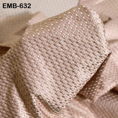 Blush Pink Wedding Dress Material Embroidered Fabric by the yard Sewing DIY Crafting Indian Embroidery Victorian Costumes Dolls Waistcoats