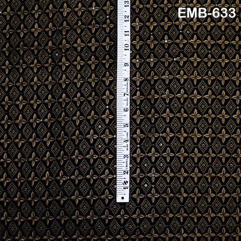 Brown Indian Embroidered Velvet Fabric by the yard Sewing DIY Crafting Wedding Shift Dresses Theatrical Costumes Longline Jackets Waistcoats