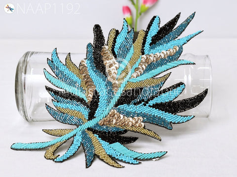 Beaded Patches Appliques Embroidery Beads work, Handcrafted Appliques, Scrap booking Appliques, Wholesale Appliques