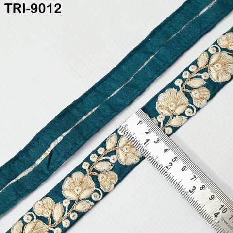 9 Yard Embroidery Fabric Trim 35mm Ribbon Embellishment Embroidered Sewing Crafting Border Indian Wedding Dresses Ball Gown Tapes Costumes