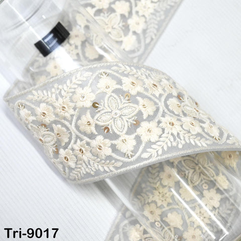 9 Yard Embroidered 8cm Trim Indian Sari Border DIY Crafting Fabric Saree Sewing Decorative Beach Tote Bags Trimmings Ribbons Home Decor