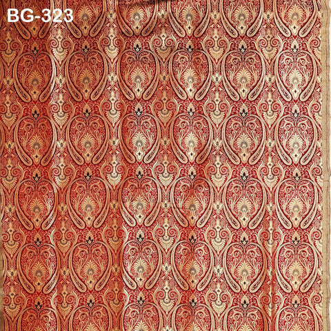 Maroon Gold Brocade Fabric by the yard Indian Blended Silk Wedding Dress Banarasi Vest, Corset Fabric Theatrical Costumes Mid Length Coats
