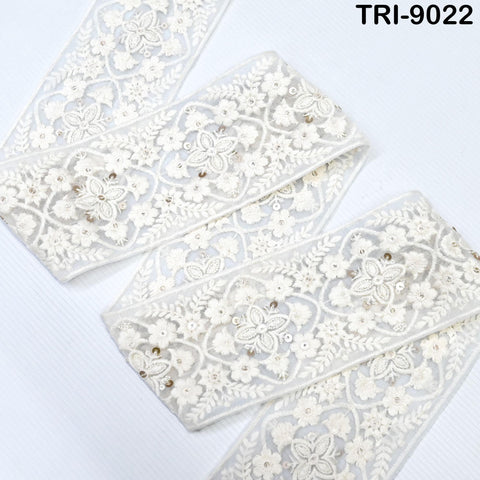 9 Yard Embroidered 8cm Trim Indian Sari Border DIY Crafting Fabric Saree Sewing Decorative Beach Tote Bags Trimmings Ribbons Home Decor