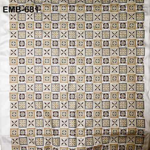 Ivory Wedding Dress Material Embroidered Fabric by the yard Sewing DIY Crafting Indian Embroidery Victorian Costume Dolls Waistcoats