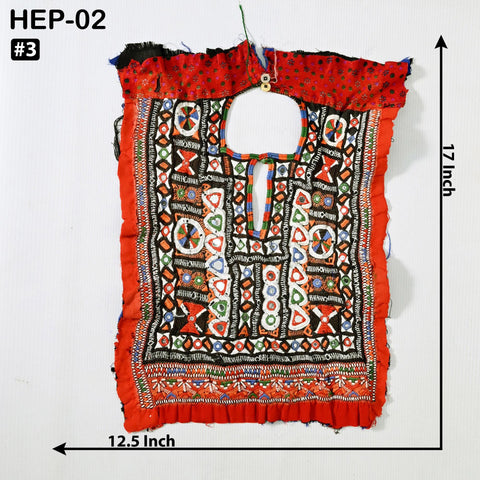 Upcycled Handmade Banjara Neck Yoke/Neckline Kutch Vintage Embellished Indian Tribal Embroidery for Bags Dress Jacket Bohemian Cloth Appliqu