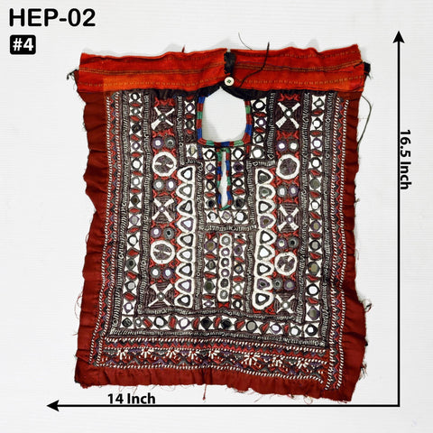 Upcycled Handmade Banjara Neck Yoke/Neckline Kutch Vintage Embellished Indian Tribal Embroidery for Bags Dress Jacket Bohemian Cloth Appliqu