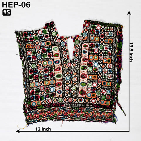 Hand Embroidered New Banjara Neck Yoke, Vintage Kutch Neckline Embellished Indian Tribal Patches for Bags Dress Jacket Boho Cloth Applique