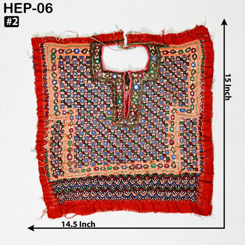 Hand Embroidered New Banjara Neck Yoke, Vintage Kutch Neckline Embellished Indian Tribal Patches for Bags Dress Jacket Boho Cloth Applique