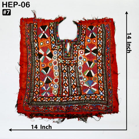 Hand Embroidered New Banjara Neck Yoke, Vintage Kutch Neckline Embellished Indian Tribal Patches for Bags Dress Jacket Boho Cloth Applique