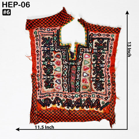 Hand Embroidered New Banjara Neck Yoke, Vintage Kutch Neckline Embellished Indian Tribal Patches for Bags Dress Jacket Boho Cloth Applique