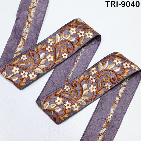 9 Yard Indian 5cm Embroidery Ribbon Trim Sari Border DIY Crafting Sewing Fabric Embroidered Decorative Costume Holidays Home Decor Trimming